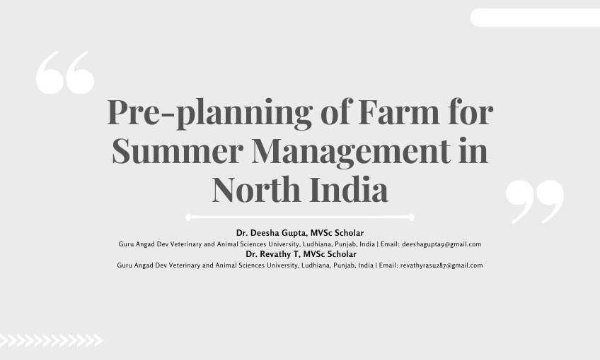 PrePlanning of Farm for Summer Management in North India SR Publications